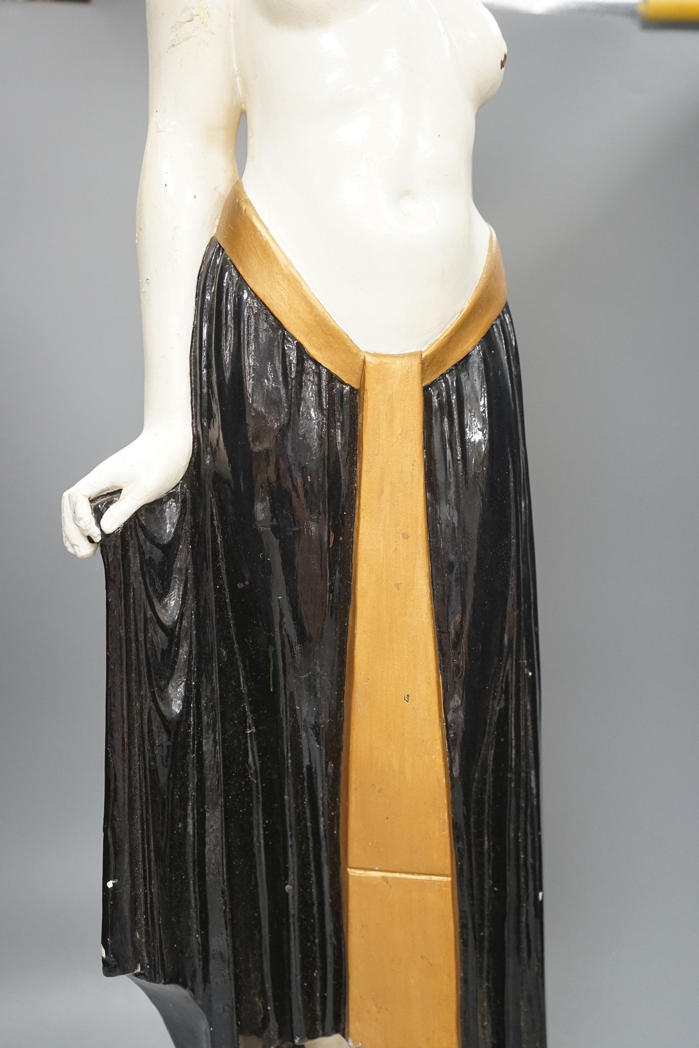 An Art Deco composition figure of an Egyptian lady, 78cm